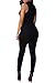 HOTAPEI Women Sexy Hole Busty Sleeveless Body Con Club Jumpsuit Black Small