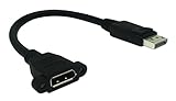 CERRXIAN 8 Inch DisplayPort DP Male to Female Audio Video Adapter Extension Cable with Screw Hole Panel Mount