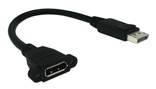 CERRXIAN 8 Inch DisplayPort DP Male to Female Audio Video Adapter Extension Cable with Screw Hole Panel Mount