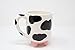 Boston Warehouse Cow Mug, Grey, 20 oz, Round, Hand Painted Ceramic, Microwave Safe, Made in USA