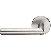 Emtek Privacy, Disk Rosette, Stuttgart Lever, Brushed Stainless Steel, LH