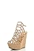 Breckelles Women Peep Toe Ankle Strap High Wedge Platform Gladiator Sandal