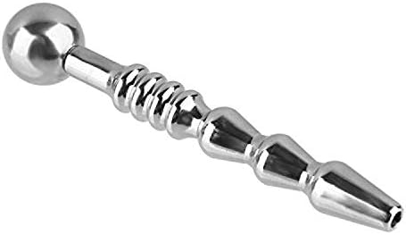 Ribbed Urêthral Sound Beads Hollow Urêthral P-êniis Plug Tube with Cum Thru Hole Medical Grade Stainless Steel Urinary Di-lator Urêthra Rod