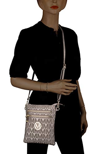 MKF Crossbody Bag for women - Removable Adjustable Strap - Vegan leather wristlet Designer messenger Purse Pink