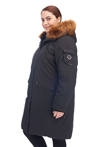 Alpine North Women's Size Down Long Parka Plus, Black, 1X - Thumbnail 3