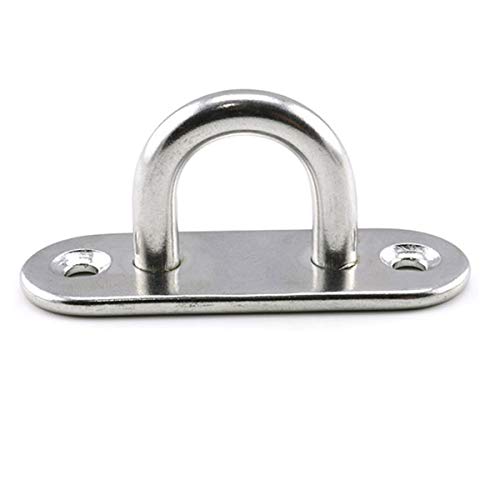 image for Heyous 4pcs M6 Oblong Pad Eye Plates Ceiling Wall Mount U Hook Anchor 