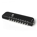 SLX TV Antenna Amplifier, 8 Way Signal Distribution Amplifier with F-Type Connections, 4G & 5G Filtering, TV Antenna Indoor, HD TV/FM/DAB, Improved Energy Efficiency (8-Way)