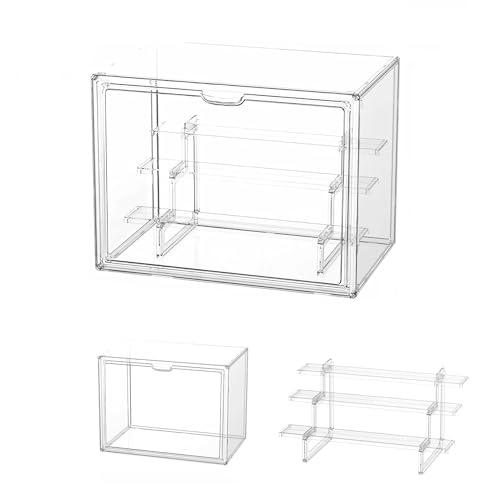 Dasellfa Display Cases for Collections, Plexiglass Display Case, Methacrylate Display Case, Transparent Acrylic Collector's Showcase, with Door, Action Figures, Toys, Miniatures (36 x 23 x 27 cm)