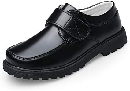Boys Leather Black School Uniform Dress Oxford Outdoor Shoe(Toddler/Little Kid/Big Kid)