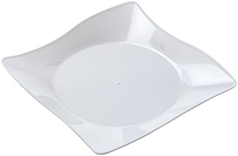 WNA  50 Count Petites Square Plastic Plates, 4", White
