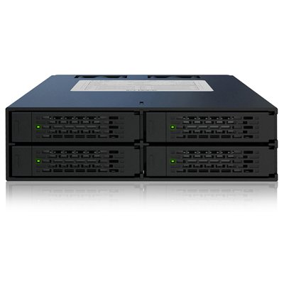 ICY DOCK Rugged Full Metal 4 Bay 2.5 SAS/SATA HDD & SSD Hot Swap Backplane Cage Mobile Rack for 5.25 Drive Bay - ToughArmor MB994SP-4S