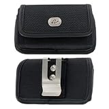 Heavy Duty Rugged Canvas Sideways Belt Clip Case Pouch for Samsung Convoy 3 SCH-U680