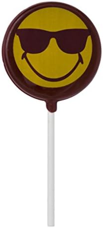 Smiley World Emoji Face Expressions Dairy Chocolate Lollipops Sucker "COOL" Gourmet Personal Valentines Day Gift (Individual Pack)