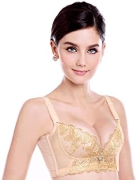 DELENNI Sexy large size thin section adjustment super gather bra large size underwear (90D=40C, complexion)