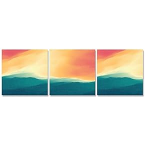Canvas Wall Art Abstract Color Collage Painting Artwork for Home Prints Framed - 12"x12"x3 Panels