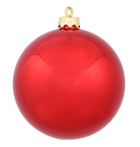 Vickerman Shiny UV Ball Set, Includes 12 Per Box, 4-Inch, Red