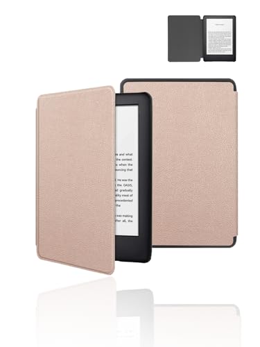Case for All-New Kindle Paperwhite/Kindle Colorsoft 7 Inch 2024,WUNIAK Design for Kindle Paperwhite 12 Generation,Hard PC and Premium PU Lightweight Slim,Gold