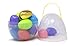 Jumbo Extra Large Clear 10 Inc Giant Easter Egg Container Filled With 17 Plastic Eggs 3 Inc, Includes One Golden Egg, Easter Hunt Accessories By 4E's Novelty