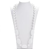 Consider It Maid Silicone Teething Necklace for Mom to Wear - FREE E-BOOK - BPA FREE and FDA Approved - One Love (White)