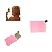 MARKHA Pocket Mirror - Unbreakable Stainless Steel Compact Makeup Vanity Mini Travel Rectangular Handheld with PU leather Pink Case for Purse & Wallet for Women/Girls/Kids