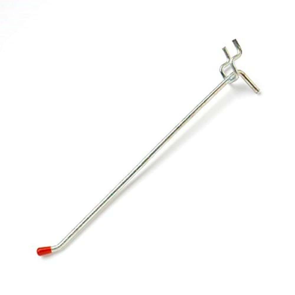 Merriway BH04937 (24 Pcs) Single Pegboard Hooks BZP 150mm to Fit 25mm Pegboard - Pack of 24 Pieces