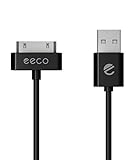 eeco Apple MFi Certified 6ft iPhone 4/4s Charger Cable, iPhone 3G/3GS, iPad 1/2/3, iPod Touch 1/2/3/4, iPod 5th Gen, iPod Classic, iPod Nano 1/2/3/4/5/6 (Black) 30-Pin-to-USB
