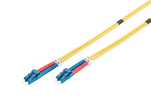 DIGITUS DK-2933-01 – Fibre Optic Cable OS2 – 1 m – LC to LC – Duplex Fibre Optic Cable – 1/10 Gbit/s – SM Singlemode Fibre Optic LAN Cable – Fibre Type: 9/125 µ – Yellow