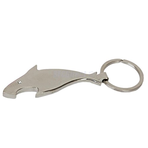 1 Pcs Leading Popular Shark Bottle Opener Keychain Mini Gift Classic Design Metal Keyring Color Silver