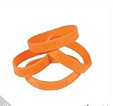 24 ORANGE SILICONE AWARENESS BRACELETS, KIDNEY, LEUKEMIA, MULTIPLE SCLEROSIS