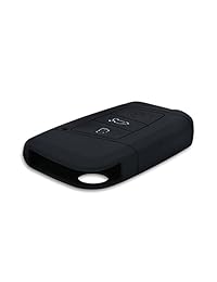 Kwmobile Car Key Key Cover para VW - Funda protectora de silicona para llavero VW con 3 botones (solo Keyless Go) - Blanco Negro