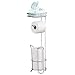 iDesign Classico Free Standing Toilet Paper Holder with Shelf for Bathroom - Chrome