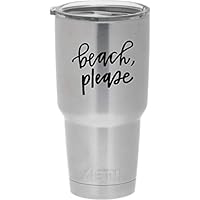 Cups drinkware tumbler STICKER - Beach please - Wedding bridal party sticker decal