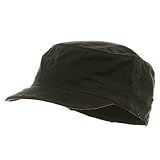 Washed Cotton Fitted Army Cap-Black W32S33F