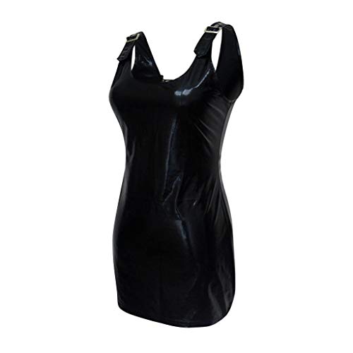 Damen Wetlook Leder Bodysuit Brust Harness PU Halsband Erotik String Body Kreuzgurte Unterwäsche Sexy Ouvert Lack… – Bild 4