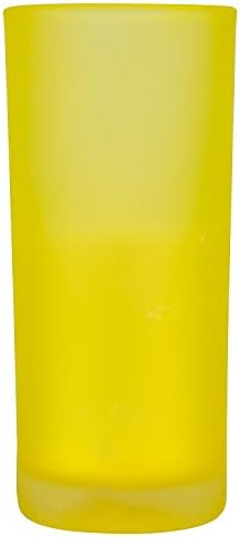Flameless Candles with Frosted Glass Holder, Battery Operated Electric Candle with Flickering Flame, Bright Votive LED Lights, Vibrant Color, Best Deals Under 10 Dollars, 2.5" x 5.5" (Yellow)
