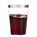 Munfix 100 Silver Plastic Tumblers - 14 Oz Clear, Elegant Party Cups with Silver Rim, Perfect for Weddings and Events