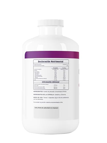 Wellthy Omega 3 Epax® 400 Cápsulas Ácidos Grasos 2000mg. Aceite de Pescado Noruego Ultraconcentrado. 30% EPA y 20% DHA La más alta concentración, Alta Pureza, Softgel