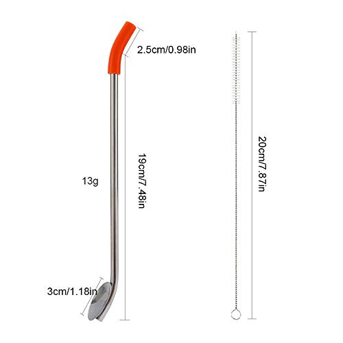Umiwe Reusable Spoon Straws Stirrer,4 PCS Stainless Steel 2 in 1 Drinking Straws Stirrers with 1 Cleaning Brush for 30oz 20oz Tumblers Cups Mugs Yeti Rambler Rtic Ozark Trail