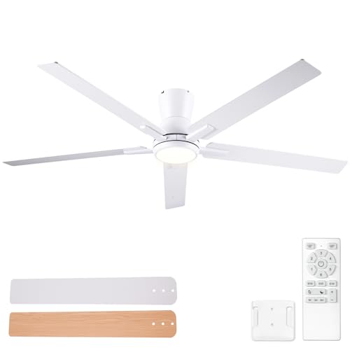 Sevenine 60'' White Flush Mount Ceiling Fan
