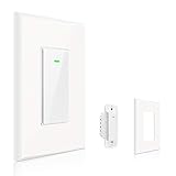 Maxcio Smart Wi-Fi Light Switch, No Hub Required, Compatible with Amazon Alexa and Google Assistant, Remote Control/Schedule Your Fixtures Anywhere - 15A (Neutral Wire Required)