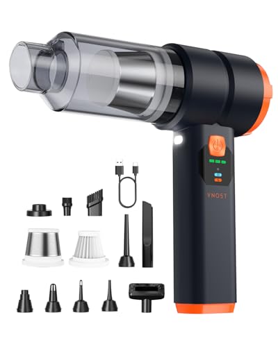 Car Vacuum Portable Cordless, Handheld Vacuum Cordless with 30000PA Suction, 130000RPM, 6800mAh Battery, 10 Nozzles, Rubber Paint Material for Car, Home, Pet Cleaning（Charcoal Black）