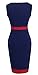HOMEYEE Women's Voguish Colorblock Stripe Pencil Dress B275 (M, Dark Blue)