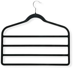 Multi-Purpose Velvet Hangers (5) - Scarf, Jewelry, Tie, Pants, Accessory Holder - for Men and Women - Black Non-Slip Surface - Perfect Closet Organizer