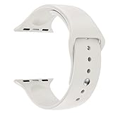 Valuebuybuy Sport Style Soft Silicone Replacement Strap bands for Apple Wrist Watch, 38mm S/M - Antique White