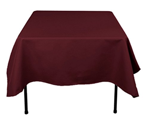 Tektrum 70 X 70 INCH 70"X70" Square Polyester Tablecloth - Thick/Heavy Duty/Durable Fabric (Burgundy)