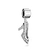 CharmSStory Bling Highheeled Shoe Charms Dangle Beads for Bracelets (Silver Plated)