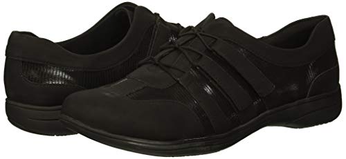 TROTTERS WOMEN’S JOY SNEAKER, BLACK PATENT SUEDE, 8.5 W US