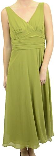 Ursula Studio Evenings Women's Ruched Empire Waist Sleeveless Dress Chiffon, Green, 8