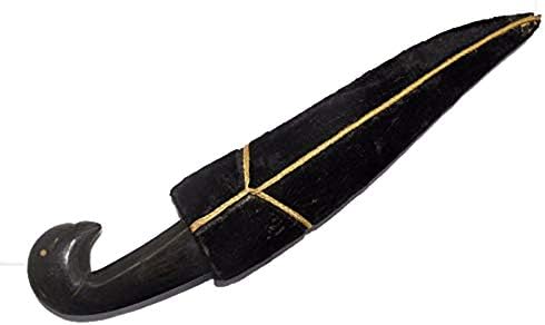 PH Artistic Indian Dagger Knife Damascus steel blade Black Natural Stone Pigeon Head Handle.