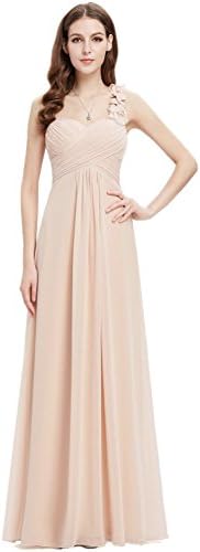 Firefeel Flowers One Shoulder Long Prom Evening Party Bridesmaids Grey Dress US 10